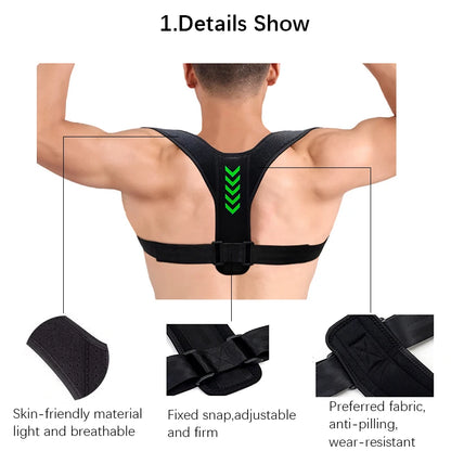 Adjustable Posture Corrector Back Brace Support Belt Clavicle Spine Back Shoulder Lumbar Posture Correction Support Reshape