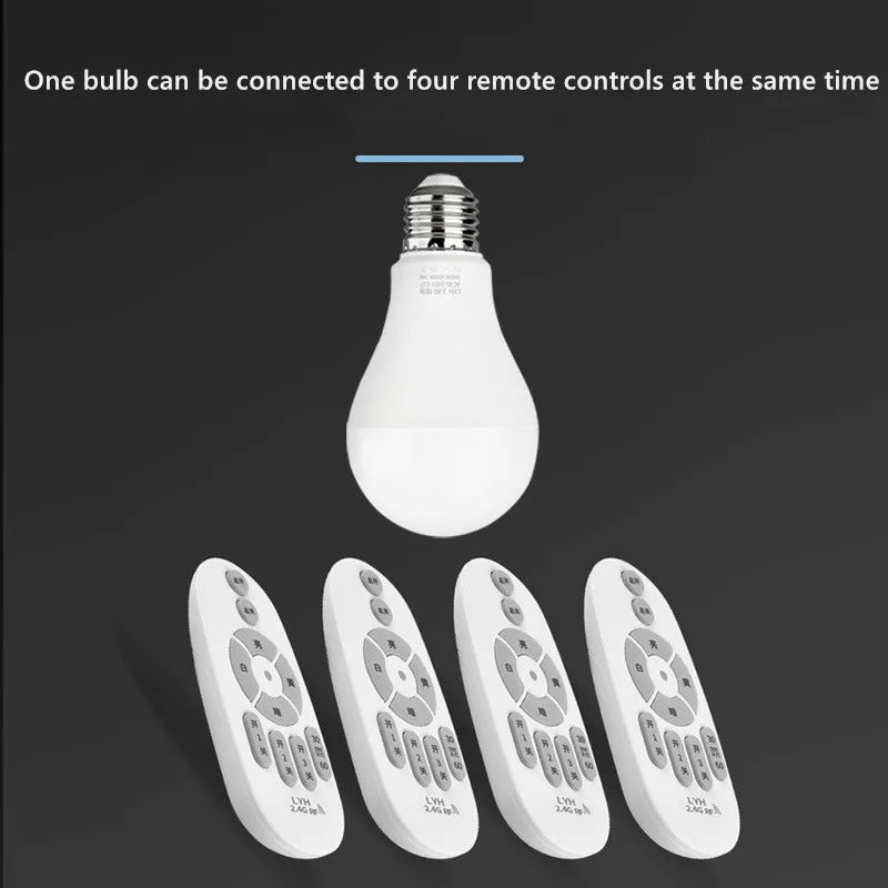 Smart LED Bulb E27 6W 9W 12W RF 2.4G Wireless Remote Control Night Light Timing Turn off Warm Cold Light Dimmable Led Lamp Bulb