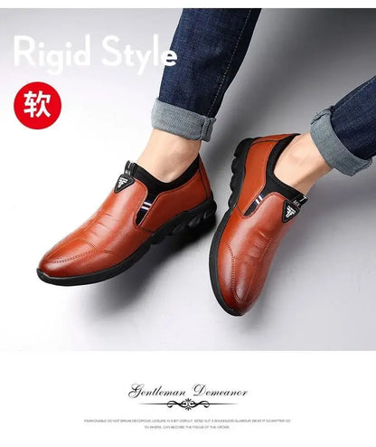 Casual Men Leather Shoes Spring Autumn Walking Breahtable Sneakers Man Luxury Brand Formal Footwear Lace-up Zapatos De Hombre