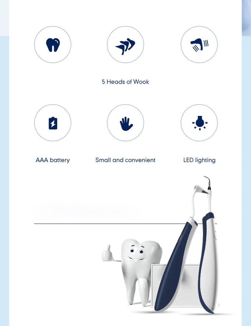 Water Flosser Cordless Dental Oral Irrigator for Teeth with LED Light and 3 / 5 Jet Tips, 4 Modes, Dental Calculus Remover