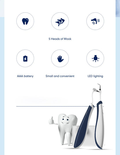Water Flosser Cordless Dental Oral Irrigator for Teeth with LED Light and 3 / 5 Jet Tips, 4 Modes, Dental Calculus Remover
