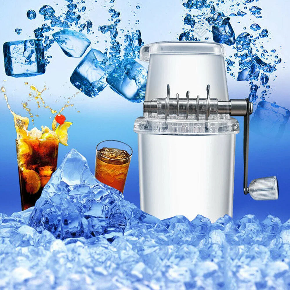 Multi-function for Home Kitchen Bar Ice Blenders Tools Manual Ice Crusher Hand Shaved Ice Machine Portable 1.25L Capacity