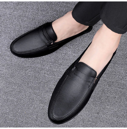 Quality Men Slippers Leather Men Mules Half Shoe Loafers Moccasins Outdoor Non-slip Black Beach Sandals Slides Zapato Hombre