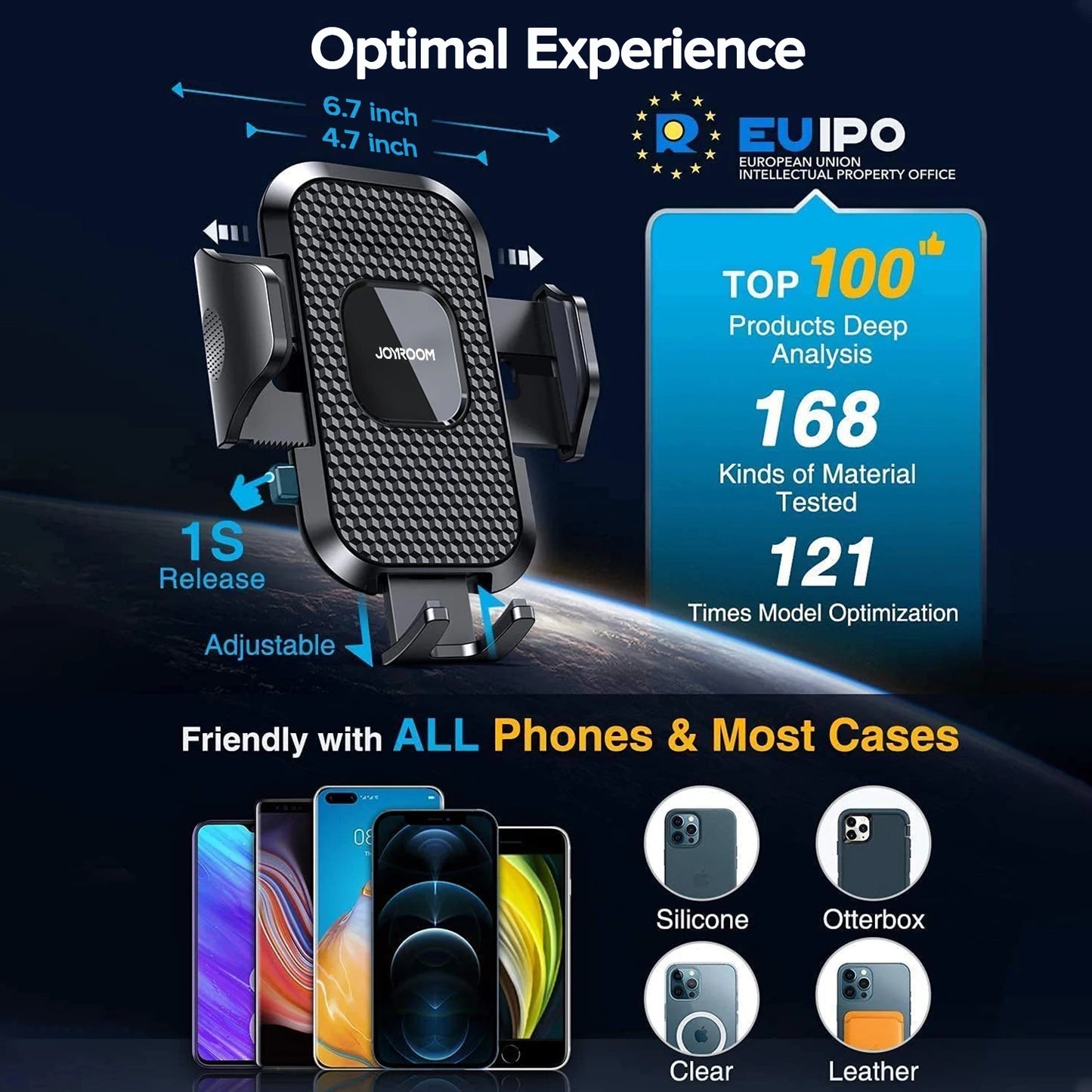 Dashboard Car Phone Holder【360° Widest View】9in Flexible Long Arm, Universal Handsfree Auto Windshield Air Vent Phone Mount 2025