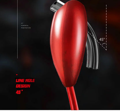 Fishing Overturned Hook 45 Degree Inclined Hole Through Traditional Barbed Hooks Red Worm Jig Head Lot 10 Pieces Sale