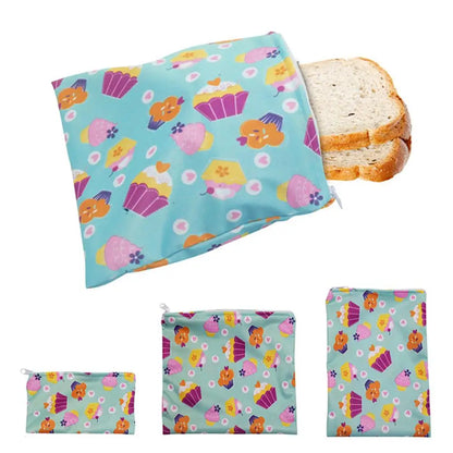 3pcs/set Reusable Food Storage Bags Leakproof Freezer Bag Reusable Sandwich Bags Snack Bag Lunch Bread Bag For Food Container