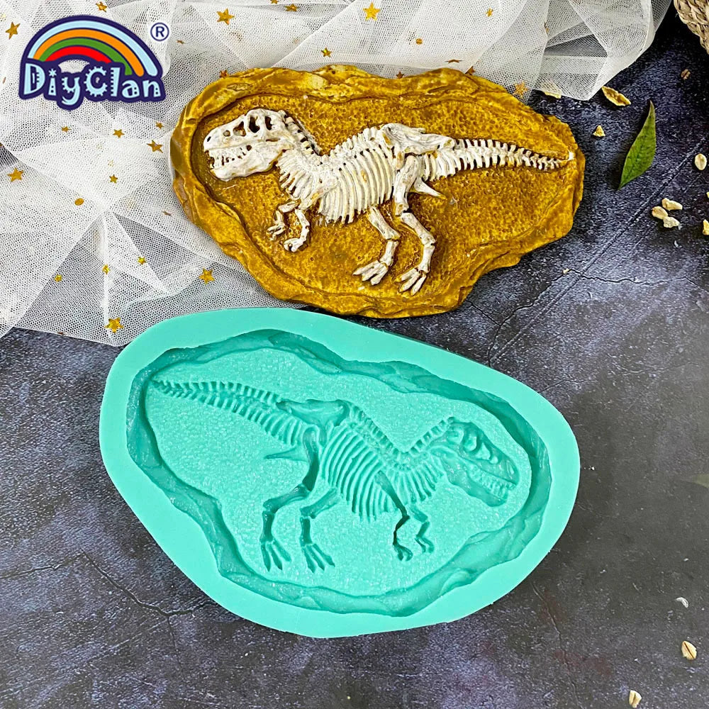 Dinosaur Skeleton Specimen Silicone Mold Tyrannosaurus Ankylosaurus Specimen Model For Gypsum Resin Handmade Crafts Making Mould