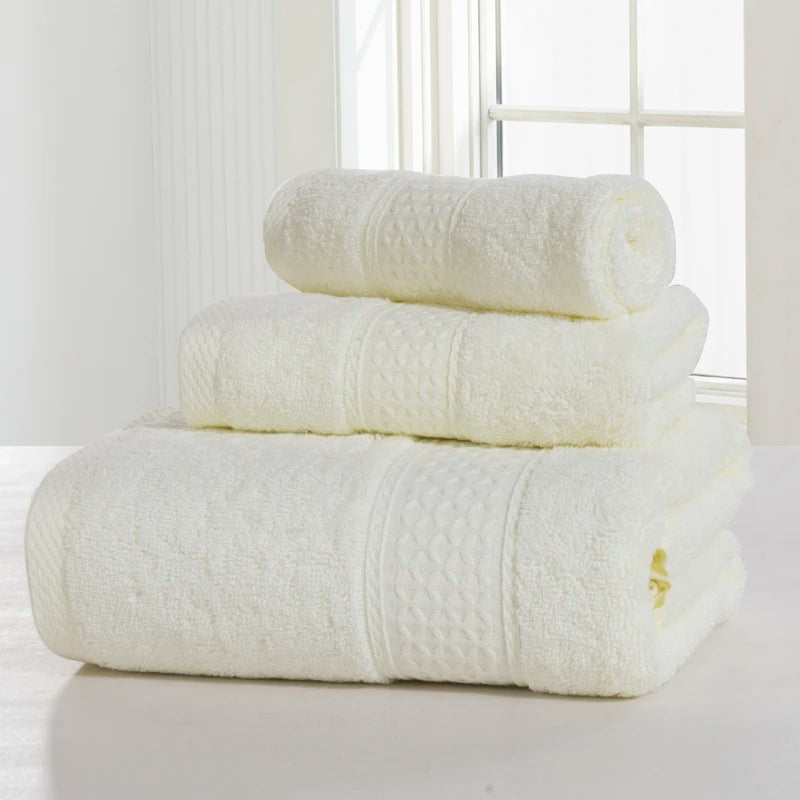 Towel Set 100%Cotton Terry Cloth Face+Bath+Hand Towels for Home Hotel Bath Room Adult Kids, 70*140cm Grey White Beach Towel