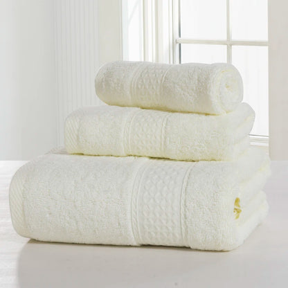 Towel Set 100%Cotton Terry Cloth Face+Bath+Hand Towels for Home Hotel Bath Room Adult Kids, 70*140cm Grey White Beach Towel