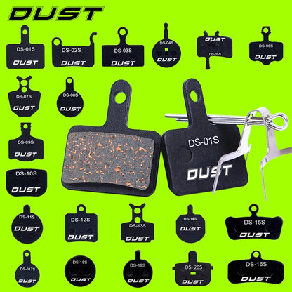 DUST 1Pair Semi-Metal Bicycle Hydraulic Disc Brake Pads MTB Mountain Bike Parts for SHIMANO XT XTR M315 SRAM Avid BB5 BB7 E1 E3