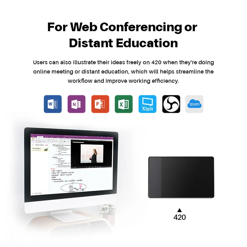 Original HUION 420 4-Inch Digital Tablets Mini USB Signature Pen Tablet Graphics Drawing Tablet OSU Game Tablet