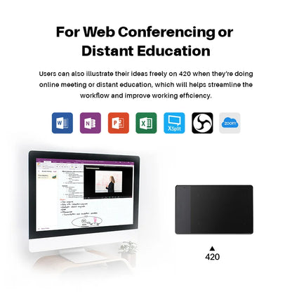 Original HUION 420 4-Inch Digital Tablets Mini USB Signature Pen Tablet Graphics Drawing Tablet OSU Game Tablet