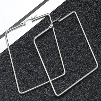 Titanium Steel Exaggerated Geometric Square Rhombus Hoop Earrings for women Big Earring Statement Ear Ring Nightclub Jewelry
