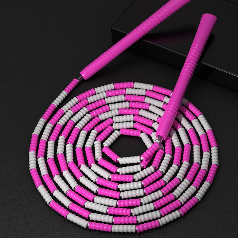 Tangle-Free Segmented Beaded Jump Rope For Kids Fitness Skipping Rope For Men and Women Adjustable Length Weight Loss