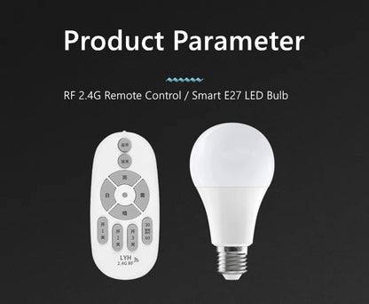 Smart LED Bulb E27 6W 9W 12W RF 2.4G Wireless Remote Control Night Light Timing Turn off Warm Cold Light Dimmable Led Lamp Bulb
