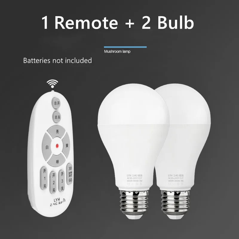 Smart LED Bulb E27 6W 9W 12W RF 2.4G Wireless Remote Control Night Light Timing Turn off Warm Cold Light Dimmable Led Lamp Bulb