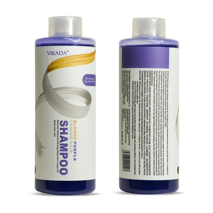 Vikada Blonde Purple Hair Shampoo Removes Yellow and Brassy Tones for Silver Ash Look Blonde Bleached Highlighted Shampoos 500ml