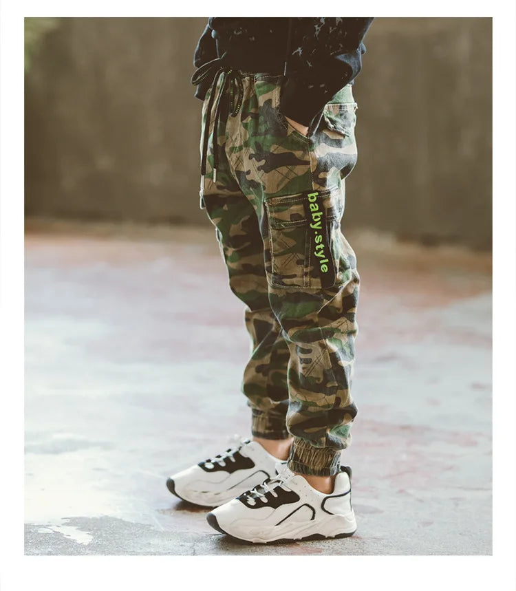2022 Boys Camouflage Joggers Casual Cargo Pants for Boys Kids Cotton Trousers Clothes Teenage Boys Joggers Clothing 3-14 Years