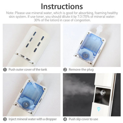 New Facial Moisturizing Beauty Instrument Face Skin Care Portable Home Spa Nanotechnology Nano Facial Steamer Humidifier Tool