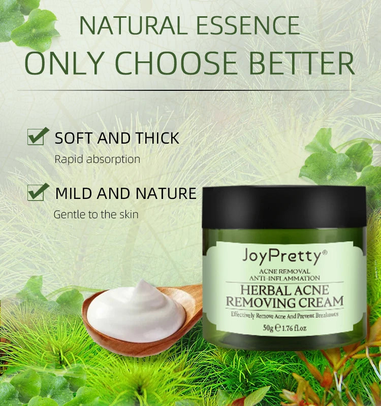 JoyPretty Herbal Acne Face Cream Body Pimple Treatment Oil Control Moisturizing Facial Creams Skin Care Products Beauty