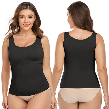 Shapewear for Plus Size Women Tummy Control Shapewear Built-in Bra Shaping Tank Tops Slimming Body Shaper Compression Underwear
