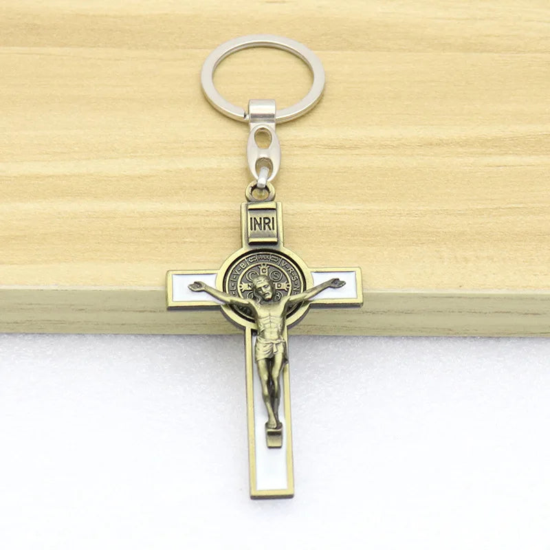 Catholic Church Of Christ Jesus Church Icon Saint Benedict Cross Necklace Car Bag Keychain Jewelry Pendant