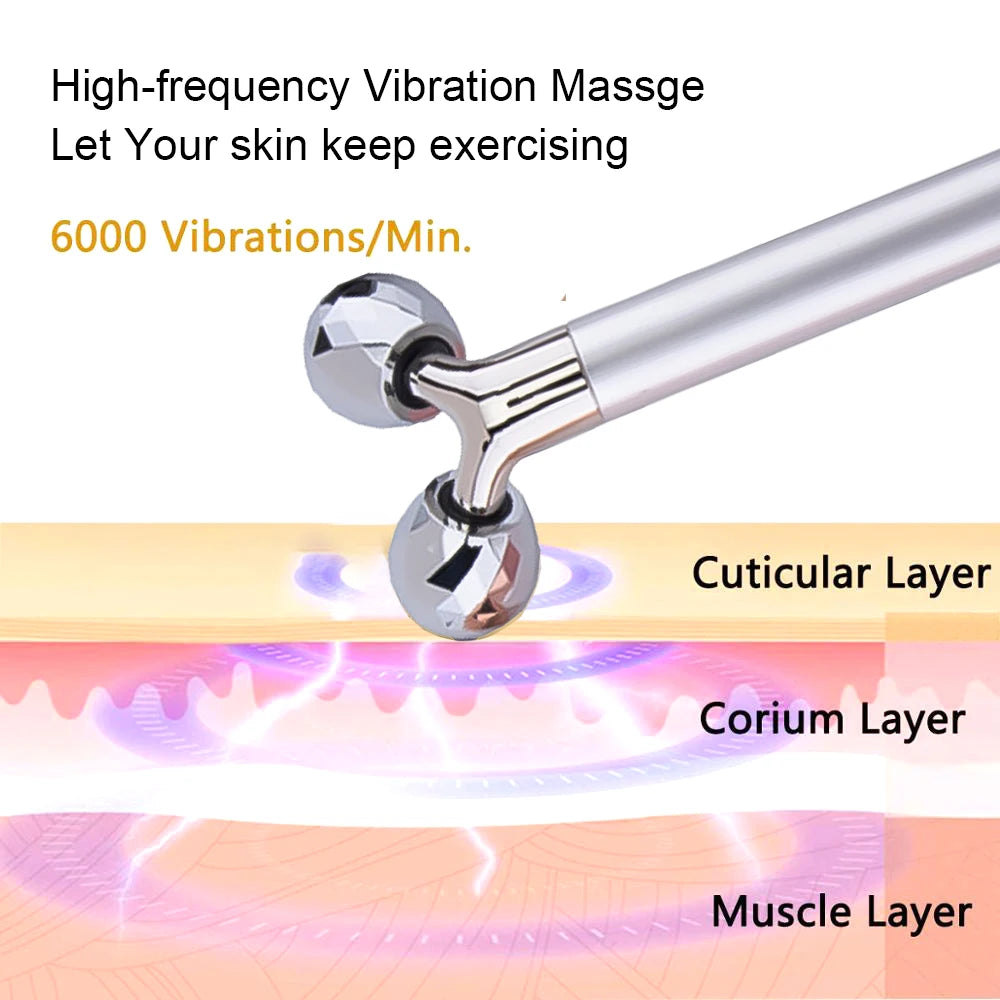 Electric Roller Beauty Bar Vibrating Facial Roller Massager Anti-Wrinkle Skin Care Roller Face Massager Lift Slimming Tool