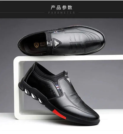 Casual Men Leather Shoes Spring Autumn Walking Breahtable Sneakers Man Luxury Brand Formal Footwear Lace-up Zapatos De Hombre