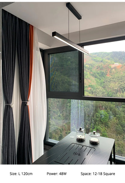 One word minimalist dining room chandelier modern long strip dining table lamp luxury dining room bar table lamp office light