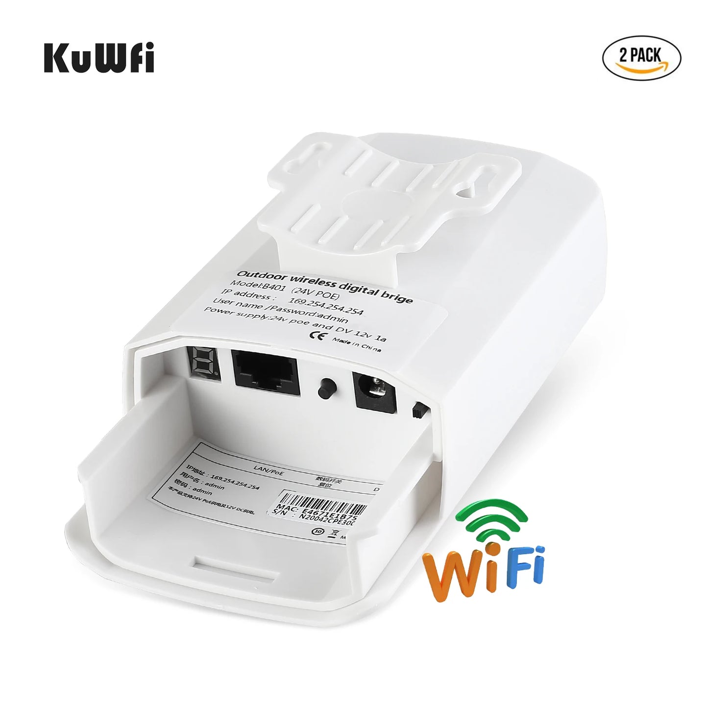 KuWFi Wifi Repeater 2.4G 300Mbps Outdoor AP Long Range Extender Smart Manage Router CPE Wireless Bridge Point to Point 1KM