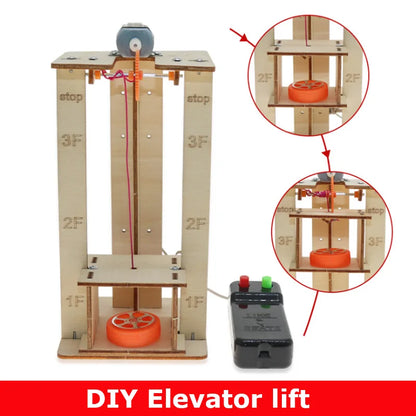 DIY Electric Remote Control Lift Elevator Wooden Model Kit Science School Projects Experiment Science Toys For Kids Education