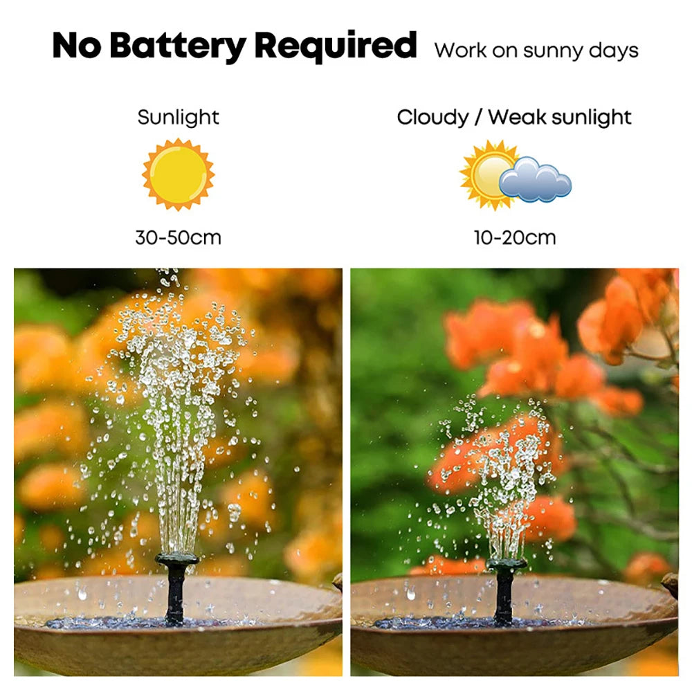 Waterfall Fountain Mini Solar Water Fountain Pool Pond Garden Decoration Outdoor Bird Bath Solar Powered Fountain Floating Water