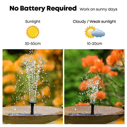 Waterfall Fountain Mini Solar Water Fountain Pool Pond Garden Decoration Outdoor Bird Bath Solar Powered Fountain Floating Water