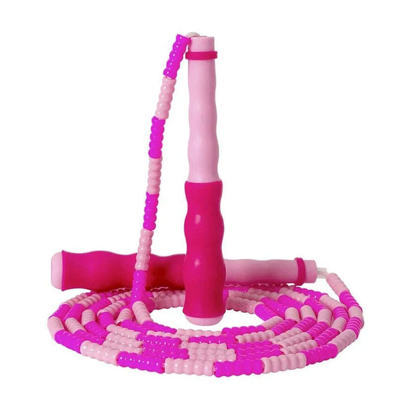 Tangle-Free Segmented Beaded Jump Rope For Kids Fitness Skipping Rope For Men and Women Adjustable Length Weight Loss