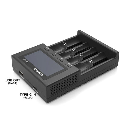 LiitoKala Lii-M4 Lii-CH4 18650 Charger LCD Display Universal Smart Charger Test Capacity 26650 18650 21700 AA AAA Battery 4slot