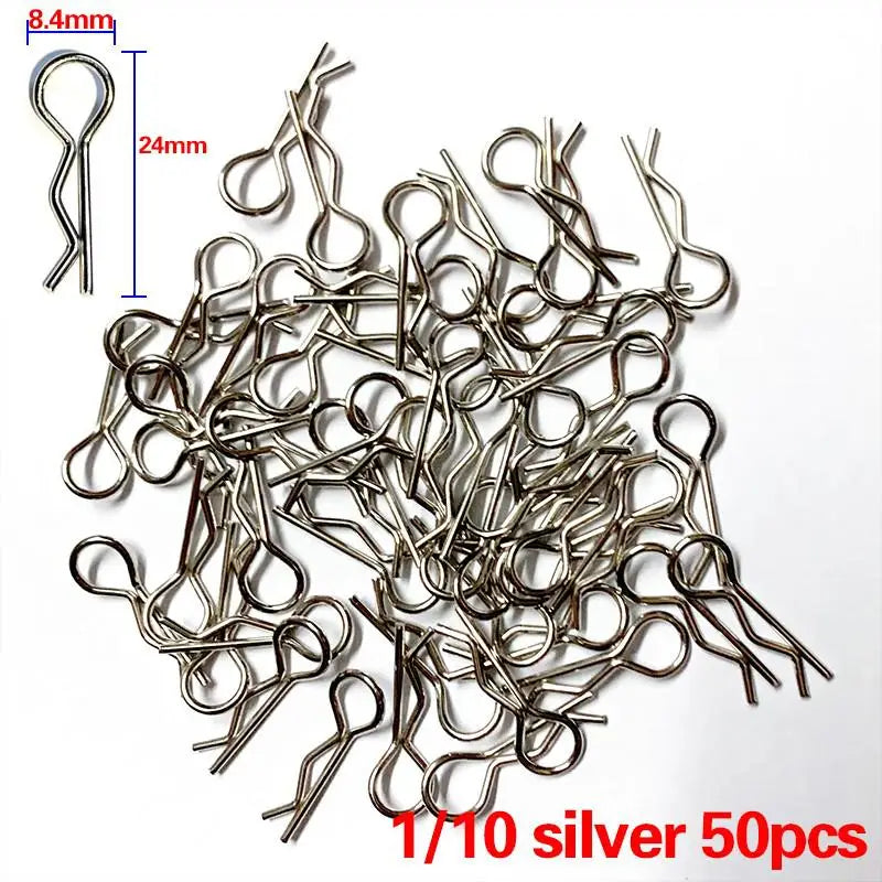 50pcs Rc Car Parts 1/5 1/6 1/7 1/8 1/8 1/12 1/16 Rc Cars Shell Body Clips Pins Housing Latch R Buckles Fixed For Trx-4 Scx10 Hsp