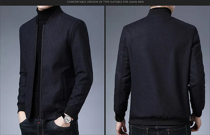 New Brand Casual Fashion Baseball Collar Autumn Winter Mens Coat 2025 Men Clothing Fashion Jacket Solid Classic Windbreaker