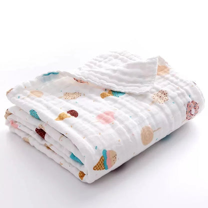 Baby Bath Towel Muslin Cloth Kids Bathrobe Child Blanket Wrap for Newborn Infant Toddler Boys Girls Gauze Cotton 110*110cm