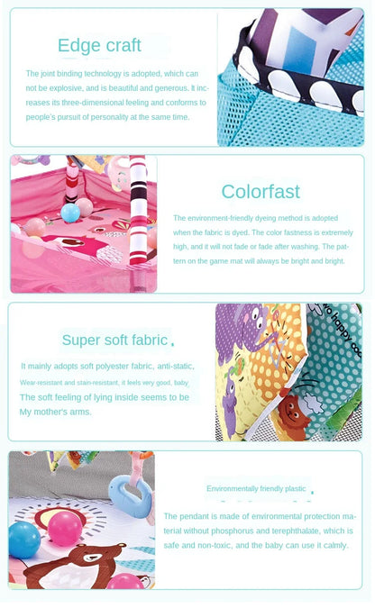 Baby Fitness Frame Crawling Game Blanket Multifunctional Educational Mat Fence Crawling Blanket Infant Rug Enlightenment Toys