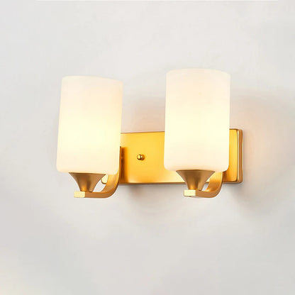 Decorative Modern Wall Lamp with Glass Shade Bedside Bedroom Loft Design Up Down Iron Led Wall Lights Gold for Home Mirror E27