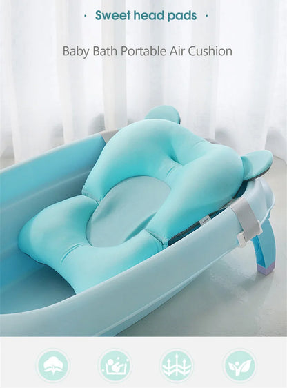Baby Shower Bath Tub Pad Non-Slip Bathtub Mat Newborn Safety Security Bath Support Cushion Animal Soft Pillow Care Accessories
