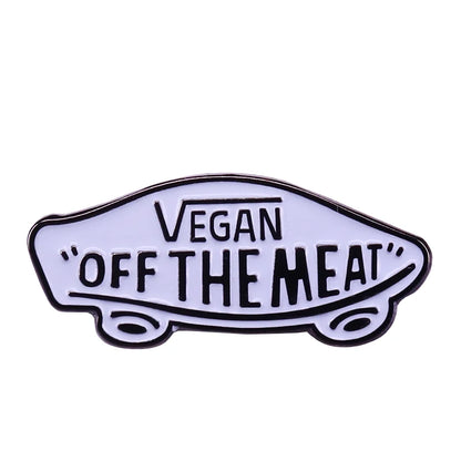 Vegan Enamel Pin Hamburger Broccoli Carrot Pussy Vegetarian Vegetables Badge Cartoon Brooch