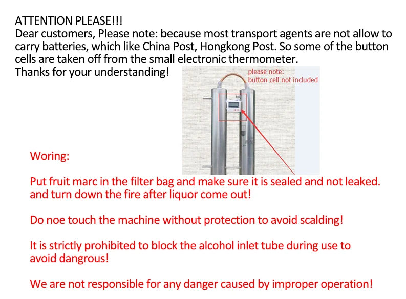 Tube distillation tower 1.5'' 2'' Distilling Column with Bottom Clamp Moonshine distiller brewing equipment with copper mesh