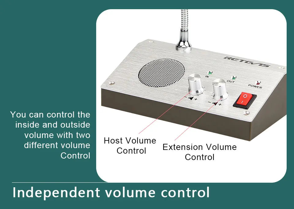 Retevis RT-9908 Dual Way Window Intercom System Bank Counter Interphone Two Way Intercom Intercom bank pharmacy Table Microphone