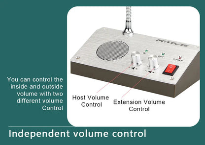 Retevis RT-9908 Dual Way Window Intercom System Bank Counter Interphone Two Way Intercom Intercom bank pharmacy Table Microphone