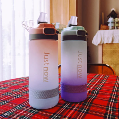 400ml/600ml New Fashion Water Bottle With Straw BPA Free Portable Outdoor Sport Cute Drinking Plastic Bottles Eco-Friendly