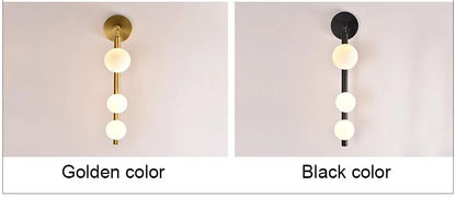 Modern ball wall lamp Decorative luxury wall light for Corridor TV Background Golden Black Mirror Vanity G9 bedside reading lamp