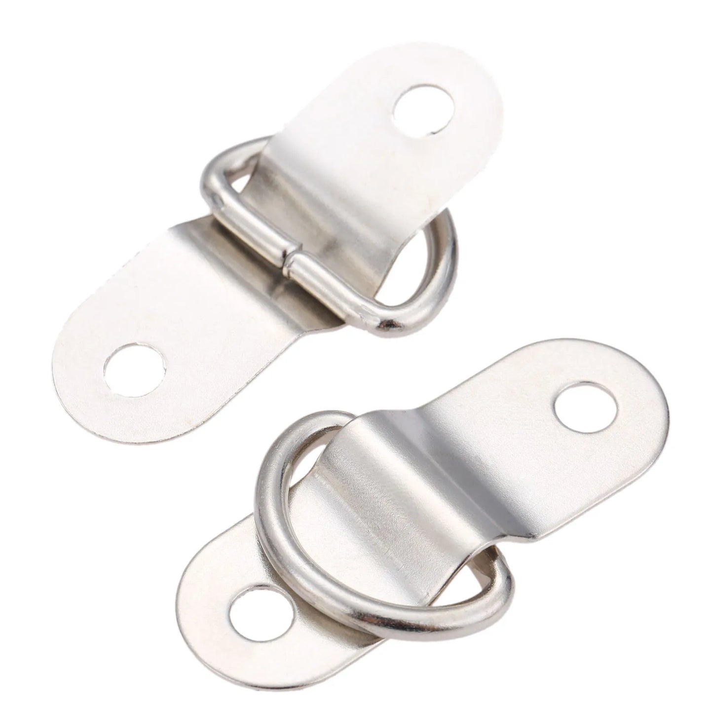 10Pcs Boat Trailers D Ring Durable Tie Down Hook Rope Cleat Load Anchor Metal Flat Seamless D Ring D Button Half Round Buckle