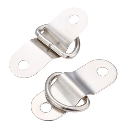 10Pcs Boat Trailers D Ring Durable Tie Down Hook Rope Cleat Load Anchor Metal Flat Seamless D Ring D Button Half Round Buckle