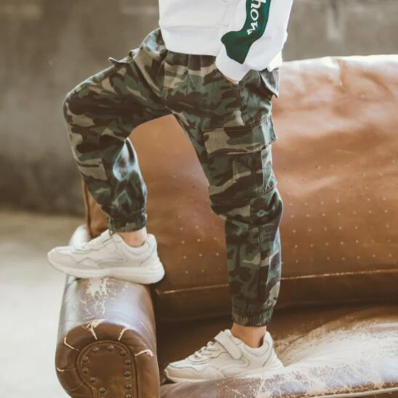 2022 Boys Camouflage Joggers Casual Cargo Pants for Boys Kids Cotton Trousers Clothes Teenage Boys Joggers Clothing 3-14 Years